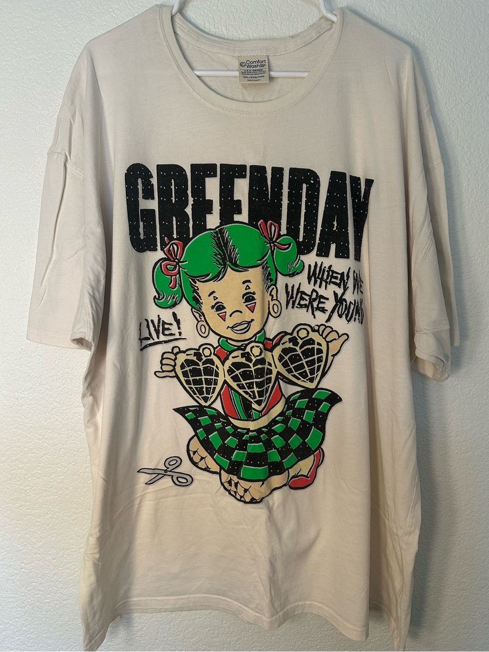Green Day Graphic T-Shirt 2XL Comfort Wash When We Were Young Style Tee